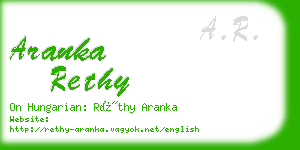 aranka rethy business card